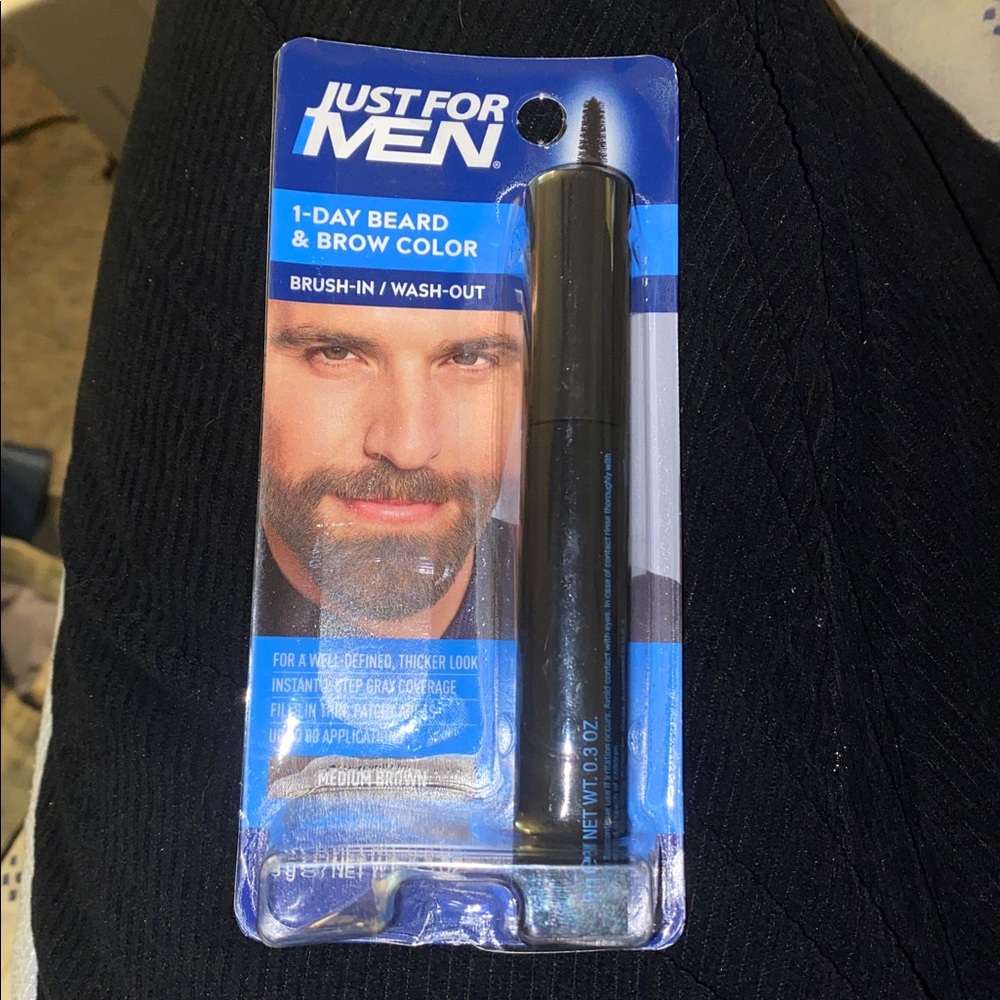 JUST FOR MEN 1-Day BEARD & BROW Temporary Color or Eyebrow Gel Lasts Make Up